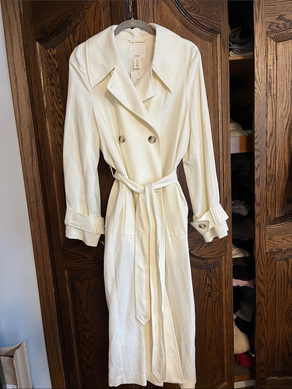 H&M Linen Blend Jacket in Off-White - Picture 4 of 9